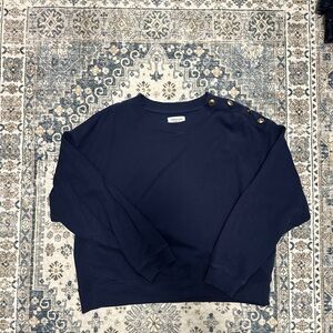 American Eagle Navy Blue Sweater with Gold Accents